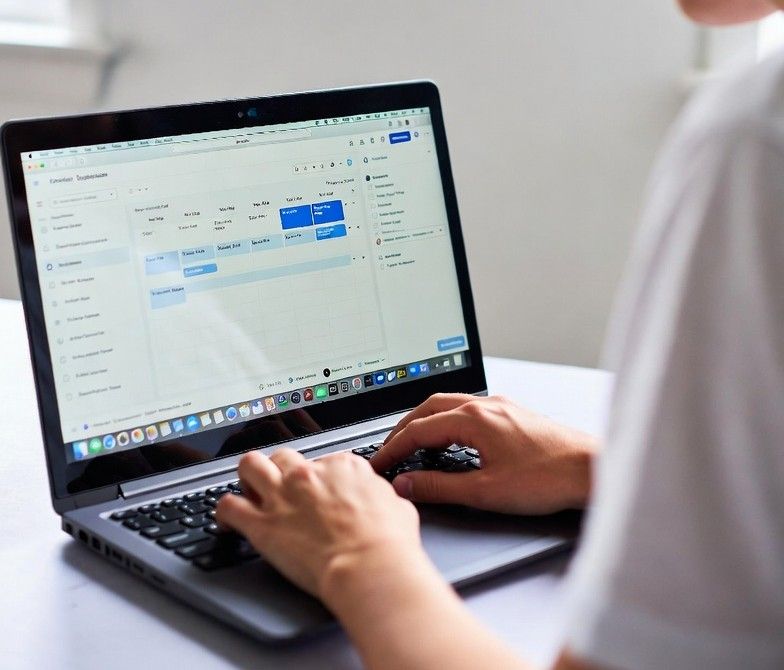scheduling posts on laptop
